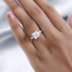 Moissanite Ring in Platinum Overlay Sterling Silver 3.00 Ct.