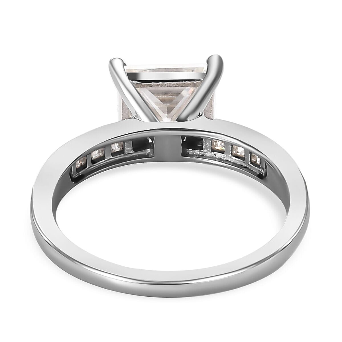 Moissanite Ring in Platinum Overlay Sterling Silver 3.00 Ct. 7322292 8