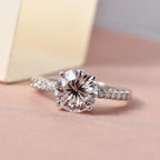 Moissanite Ring in Platinum Overlay Sterling Silver 2.287 Ct.