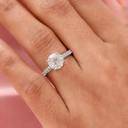 Moissanite Ring in Platinum Overlay Sterling Silver 2.287 Ct.