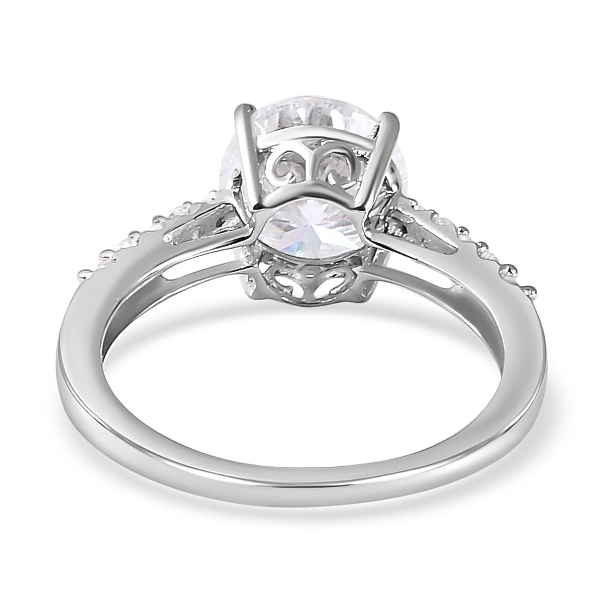 Moissanite Ring in Platinum Overlay Sterling Silver 2.287 Ct. 7189856 5