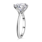Moissanite Ring in Platinum Overlay Sterling Silver 3.41 Ct.