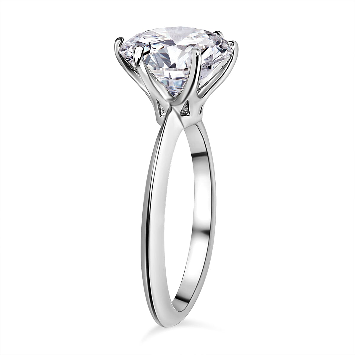 Moissanite Ring in Platinum Overlay Sterling Silver 3.41 Ct. 7519392 3