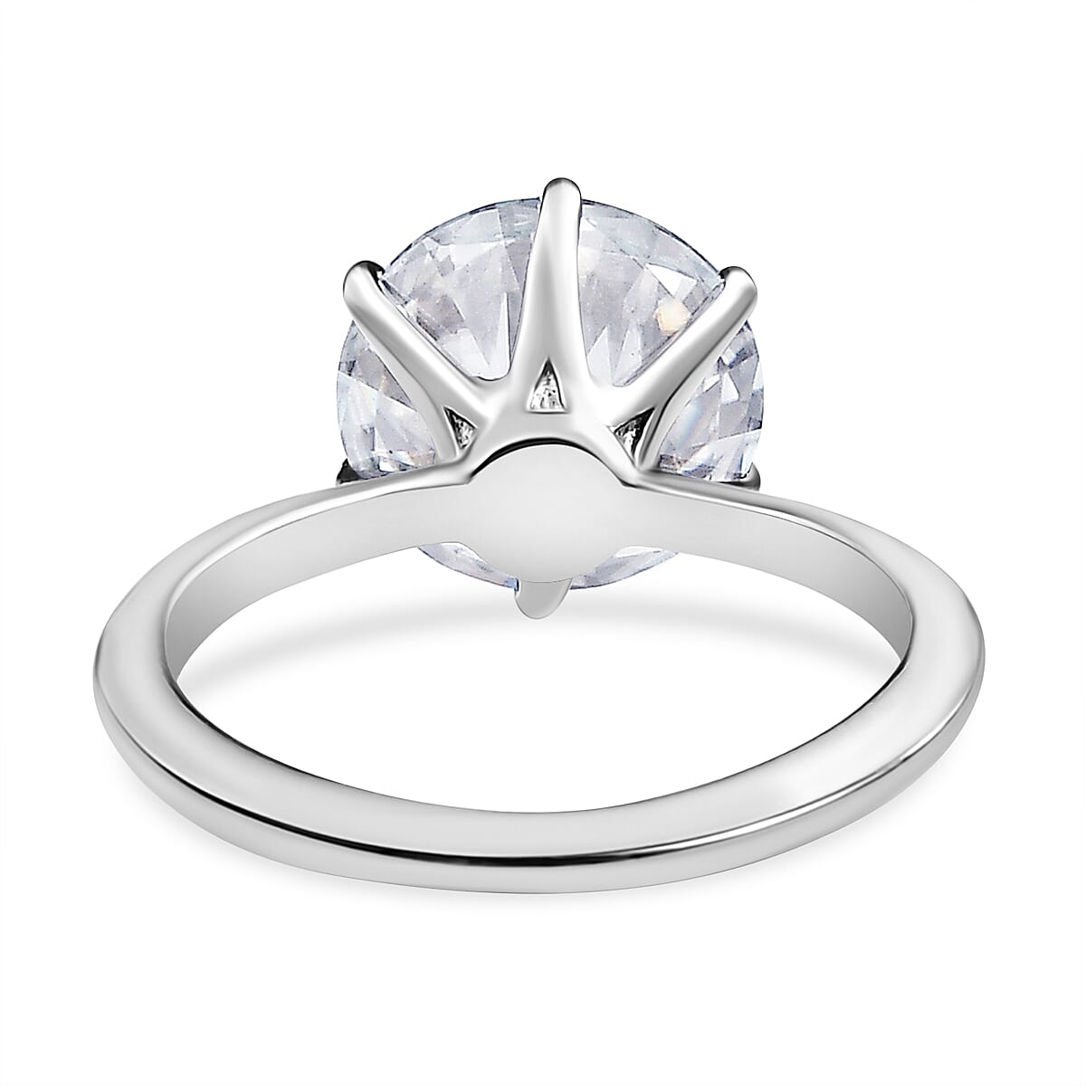 Moissanite Ring in Platinum Overlay Sterling Silver 3.41 Ct. 7519392 4
