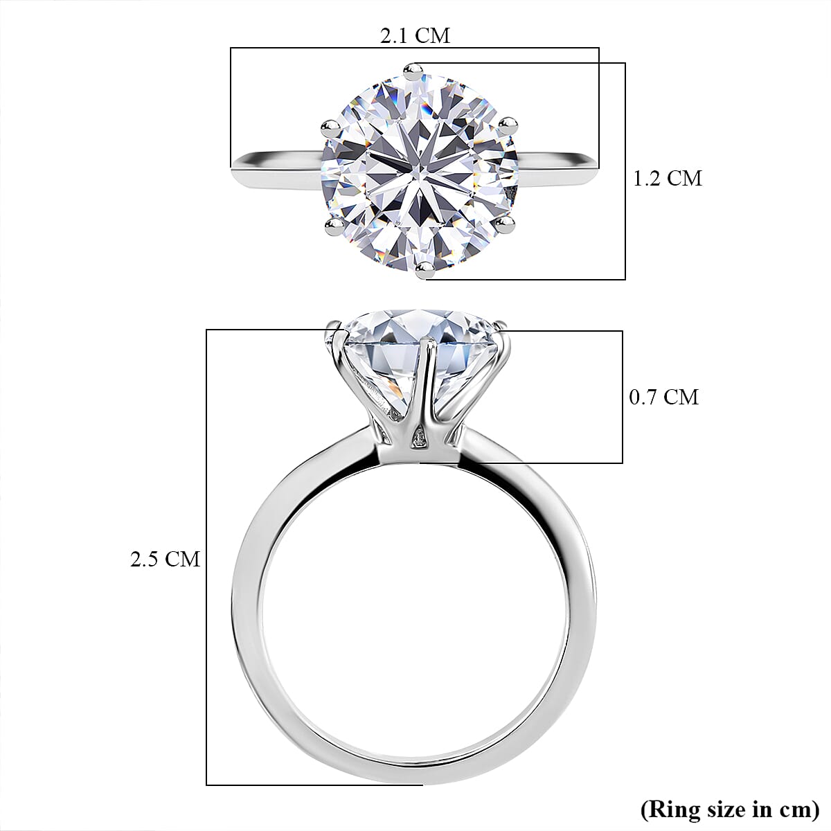 Moissanite Ring in Platinum Overlay Sterling Silver 3.41 Ct. 7519392 5