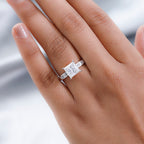 Moissanite Ring in Platinum Overlay Sterling Silver 3.00 Ct.