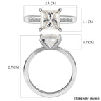 Moissanite Ring in Platinum Overlay Sterling Silver 3.00 Ct.