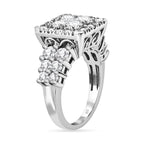 Moissanite Boat Ring in Platinum Overlay Sterling Silver 2.04 Ct