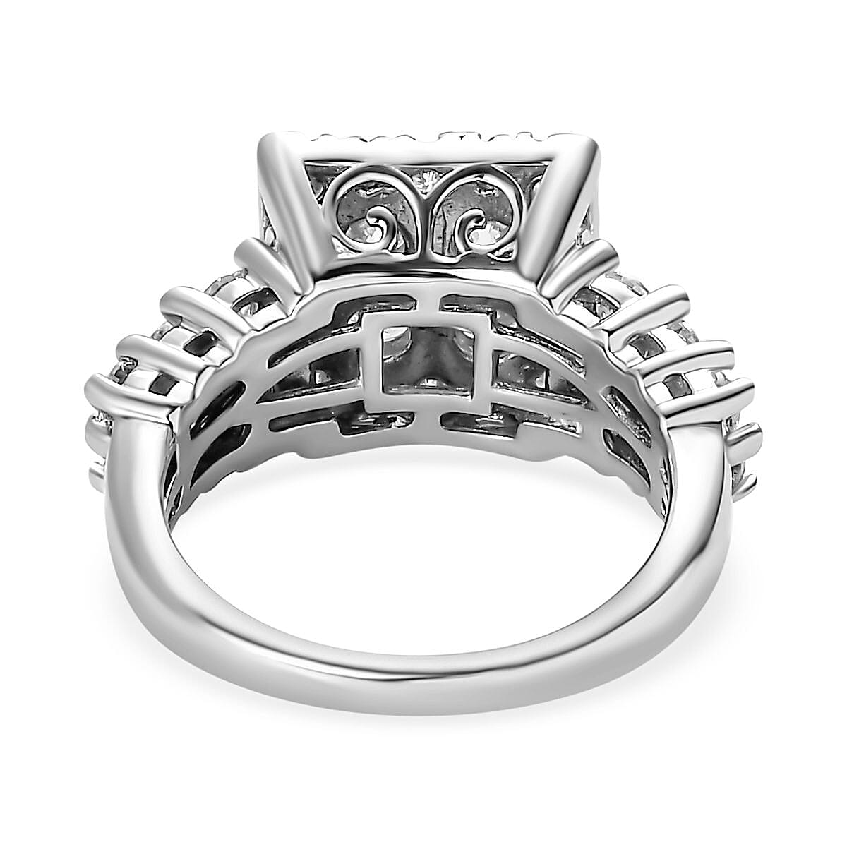 Moissanite Boat Ring in Platinum Overlay Sterling Silver 2.04 Ct 7573383 4