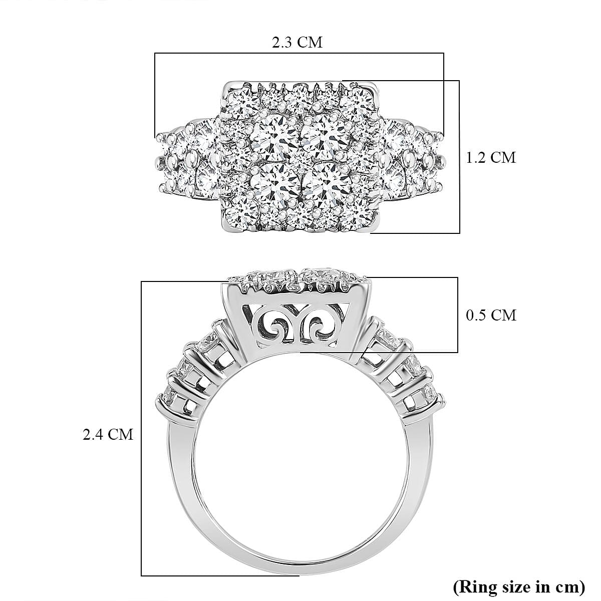 Moissanite Boat Ring in Platinum Overlay Sterling Silver 2.04 Ct 7573383 5
