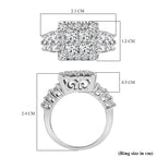 Moissanite Boat Ring in Platinum Overlay Sterling Silver 2.04 Ct