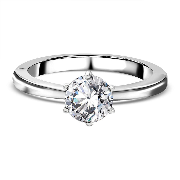 Moissanite Openable Solitaire Ring in Sterling Silver with Platinum Plating 7043778 1