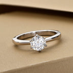 Royal Bali Collection - D'Joy Moissanite Solitaire Openable Ring in Platinum Overlay Sterling Silver 0.94 Ct.