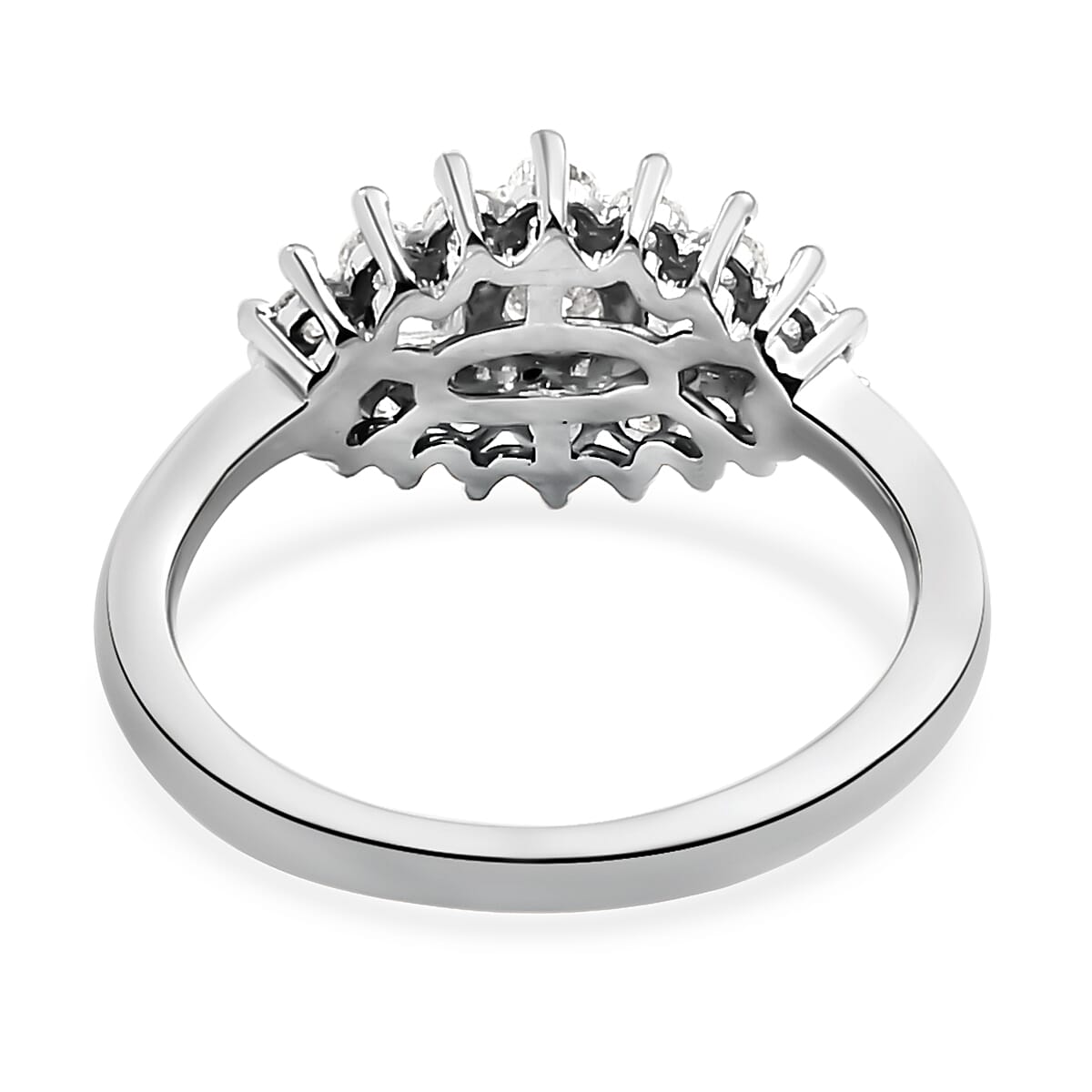 Moissanite Boat Ring in Platinum Overlay Sterling Silver 7168895 4