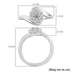 Moissanite Ring in Platinum Overlay Sterling Silver