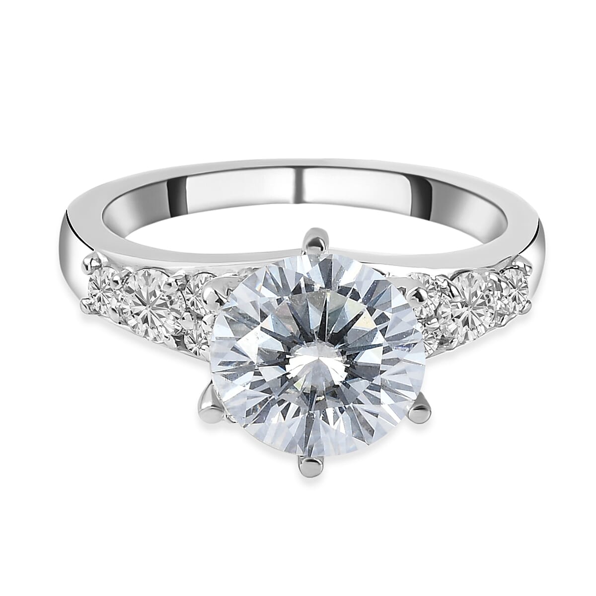 Moissanite Ring in Platinum Plated Sterling Silver 2.43 Ct. 8731904 0