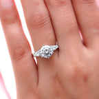Moissanite Ring in Platinum Overlay Sterling Silver 2.43 Ct.