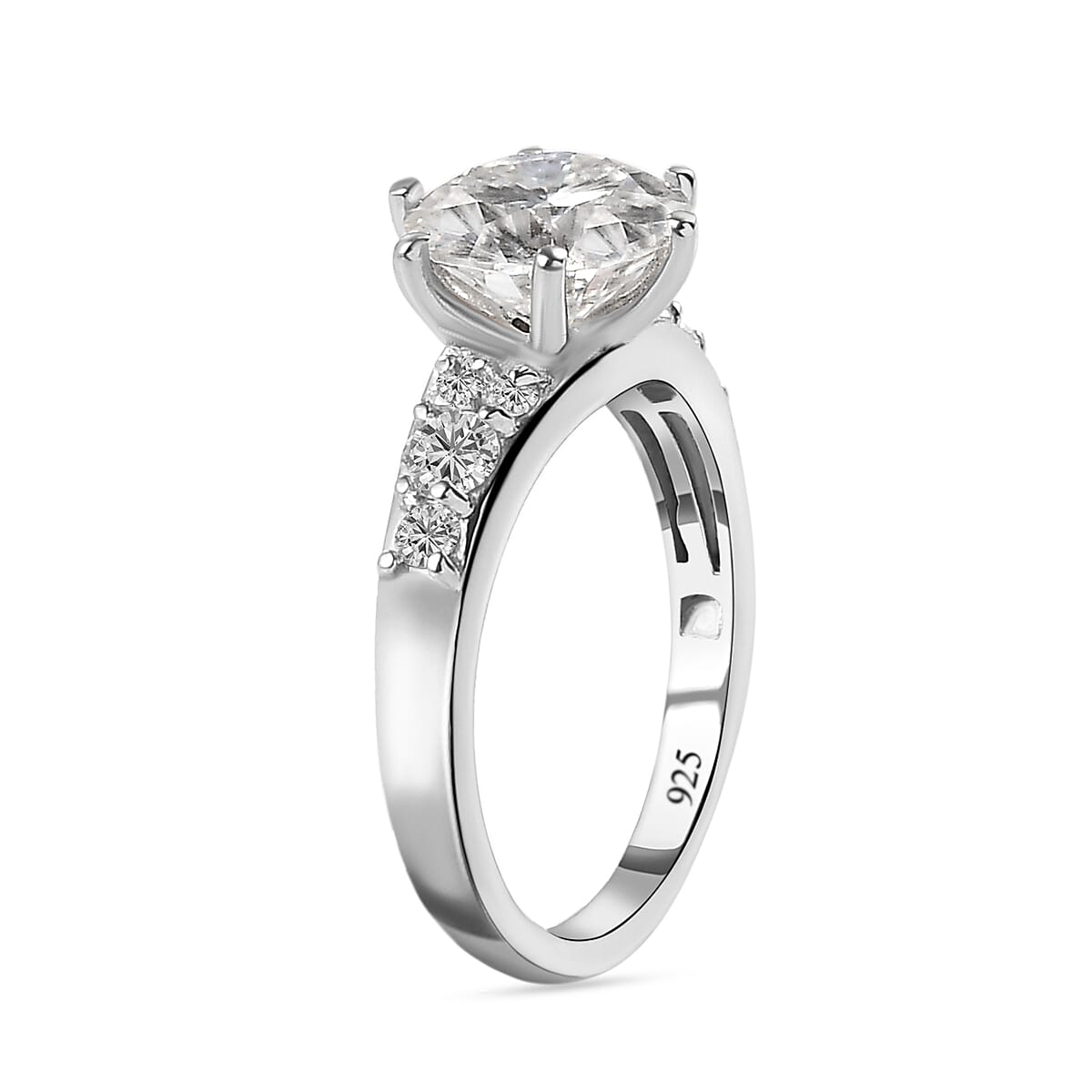 Moissanite Ring in Platinum Plated Sterling Silver 2.43 Ct. 8731904 4