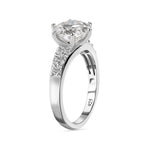 Moissanite Ring in Platinum Overlay Sterling Silver 2.43 Ct.