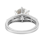 Moissanite Ring in Platinum Overlay Sterling Silver 2.43 Ct.