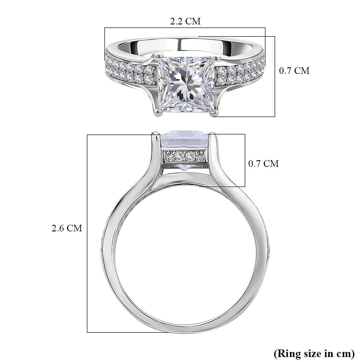Moissanite Ring in Rhodium Overlay Sterling Silver 2.35 Ct. 7269960 10