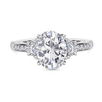 Moissanite Ring in Rhodium Overlay Sterling Silver 2.60 Ct. Metal Wt - 4.00 Gms.