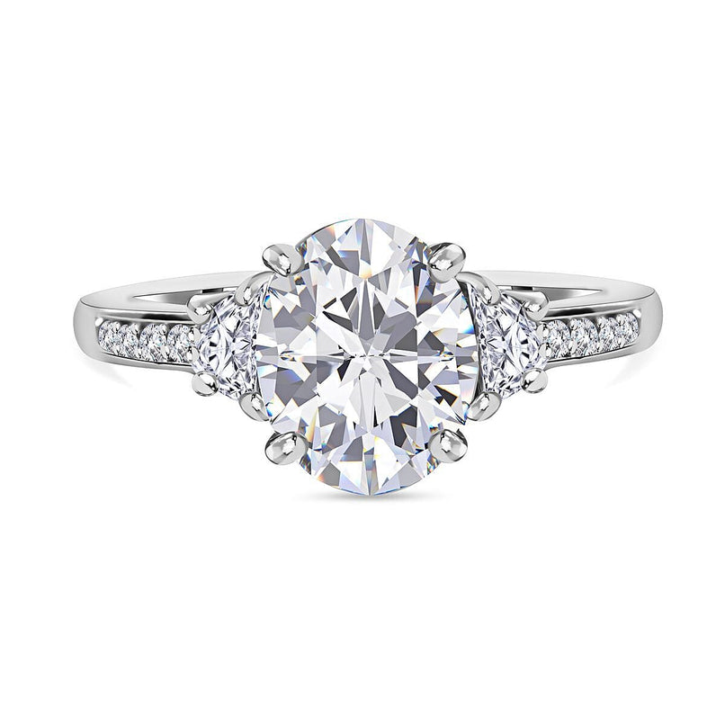 Moissanite Ring in Rhodium Overlay Sterling Silver 2.60 Ct. Metal Wt - 4.00 Gms.