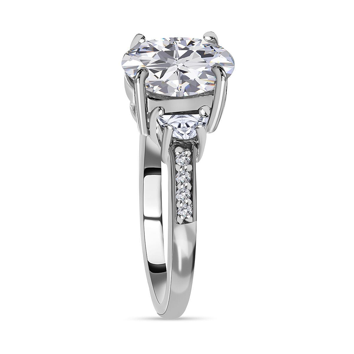 Moissanite Ring in Rhodium Overlay Sterling Silver 2.60 Ct. Metal Wt - 4.00 Gms. 7436969 7