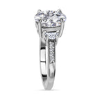 Moissanite Ring in Rhodium Overlay Sterling Silver 2.60 Ct. Metal Wt - 4.00 Gms.