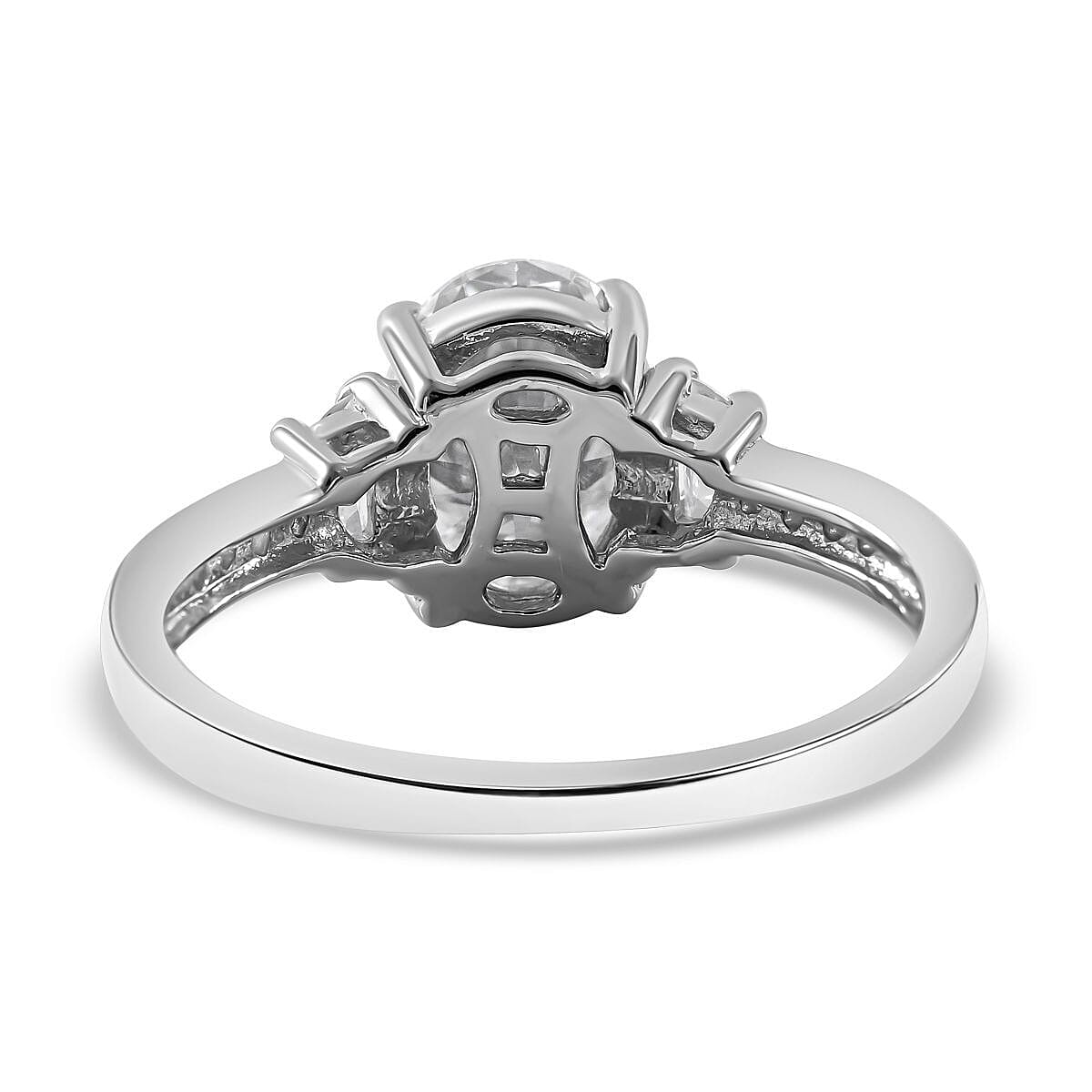 Moissanite Ring in Rhodium Overlay Sterling Silver 2.60 Ct. Metal Wt - 4.00 Gms. 7436969 9