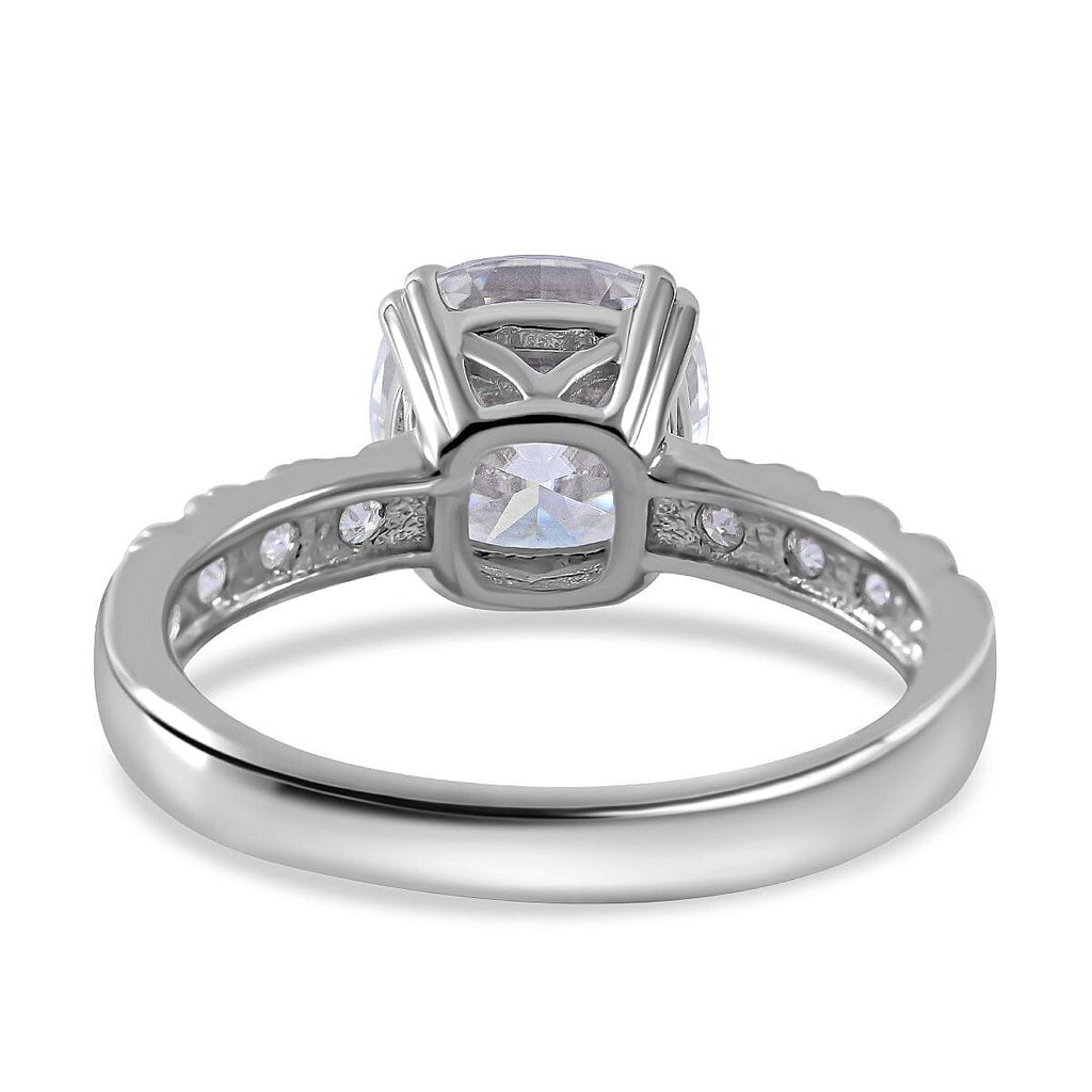 Moissanite Ring in Rhodium Overlay Sterling Silver 2.790 Ct