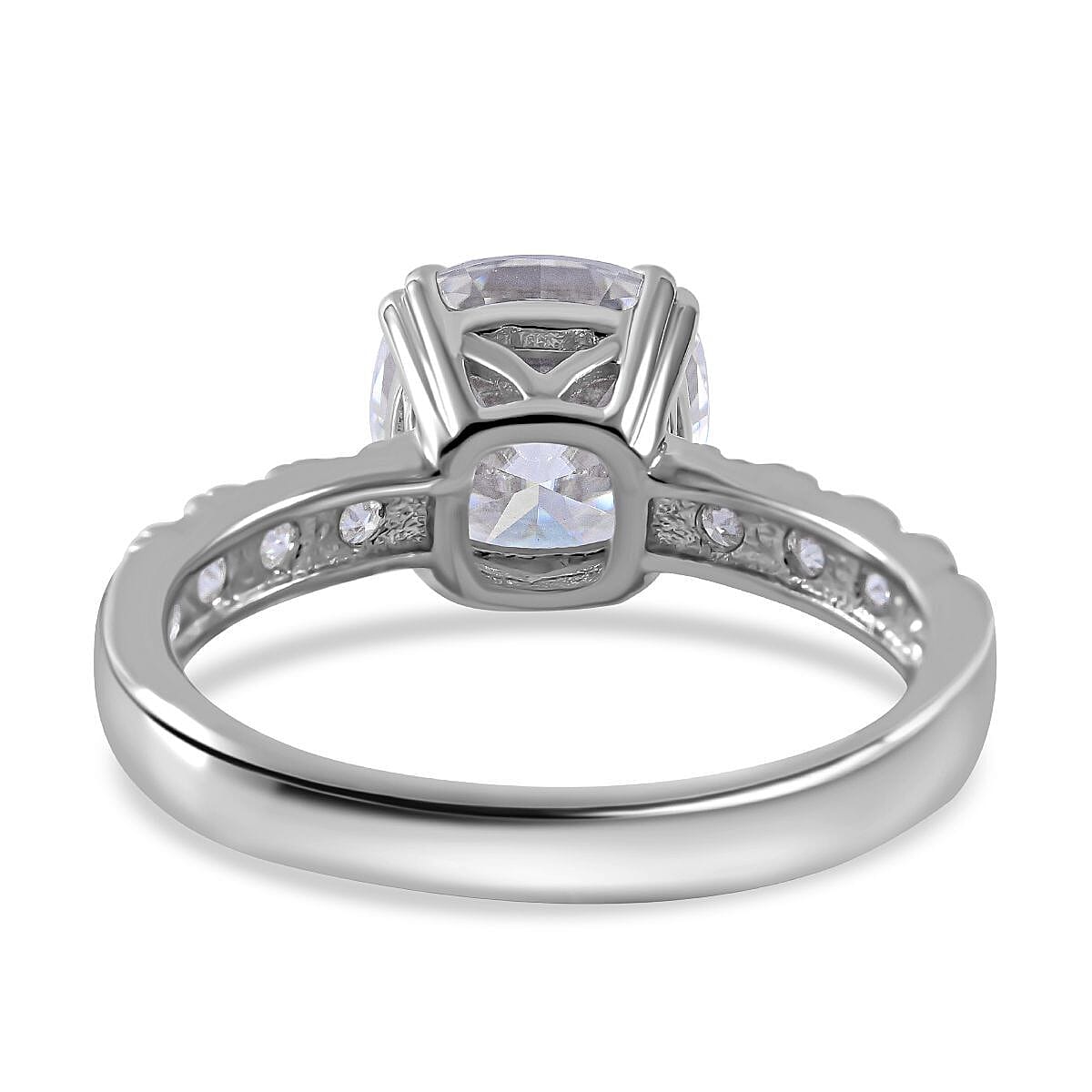Moissanite Ring in Rhodium Overlay Sterling Silver 2.790 Ct 7361767 8