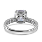 Moissanite Ring in Rhodium Overlay Sterling Silver 2.790 Ct