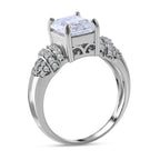 Moissanite Ring in Rhodium Overlay Sterling Silver 2.90 Ct.
