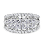 Moissanite Ring in Rhodium Overlay Sterling Silver 2.95 Ct.