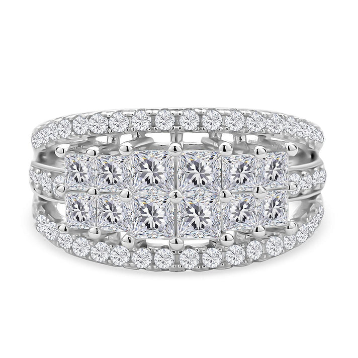 Moissanite Ring in Rhodium Overlay Sterling Silver 2.95 ct. 7269913 1