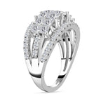 Moissanite Ring in Rhodium Overlay Sterling Silver 2.95 Ct.