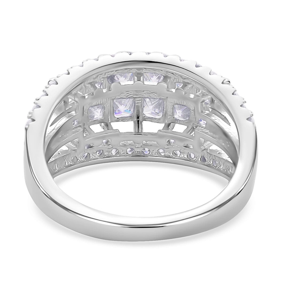 Moissanite Ring in Rhodium Overlay Sterling Silver 2.95 ct. 7269908 4