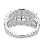 Moissanite Ring in Rhodium Overlay Sterling Silver 2.95 Ct.