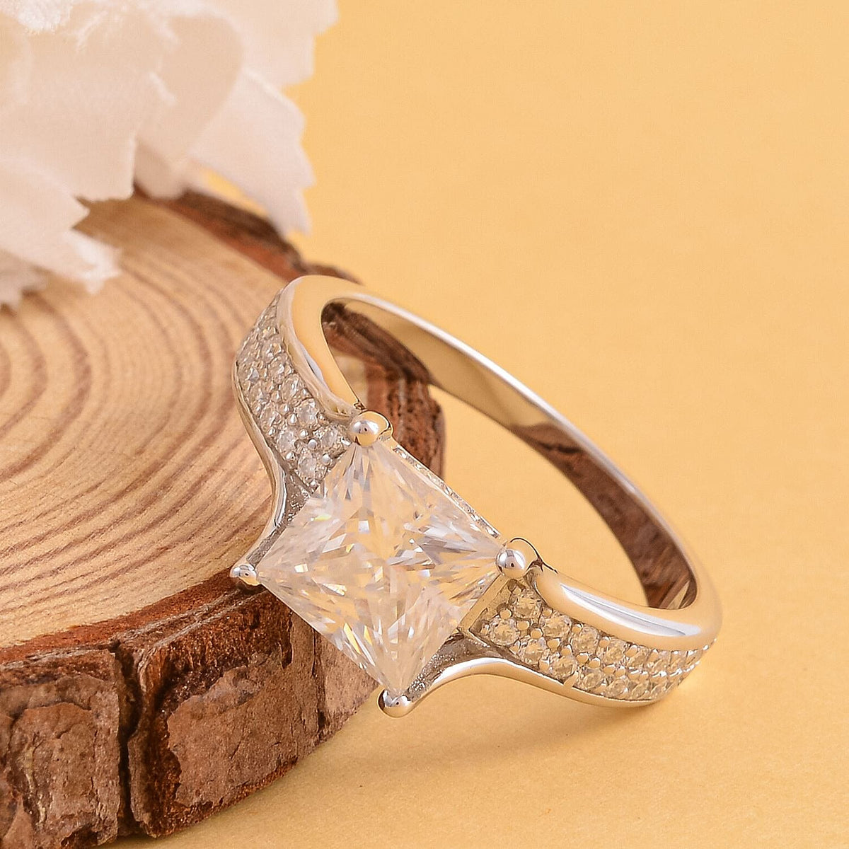 Moissanite Ring in Rhodium Overlay Sterling Silver 2.35 Ct. 7269960 3