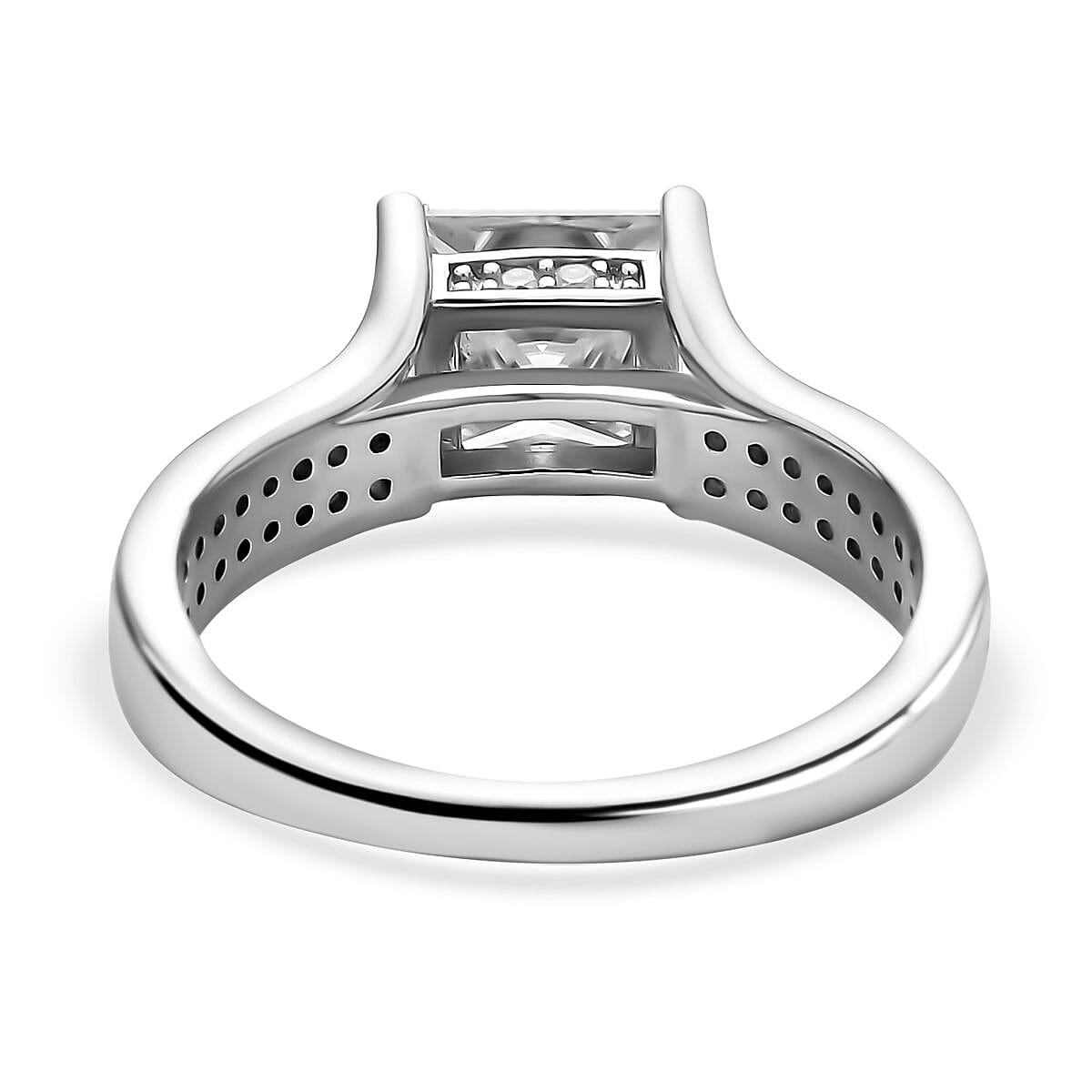 Moissanite Ring in Rhodium Overlay Sterling Silver 2.35 Ct. 7269960 9