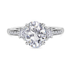 Moissanite Ring in Rhodium Overlay Sterling Silver 2.60 Ct. Metal Wt - 4.00 Gms.