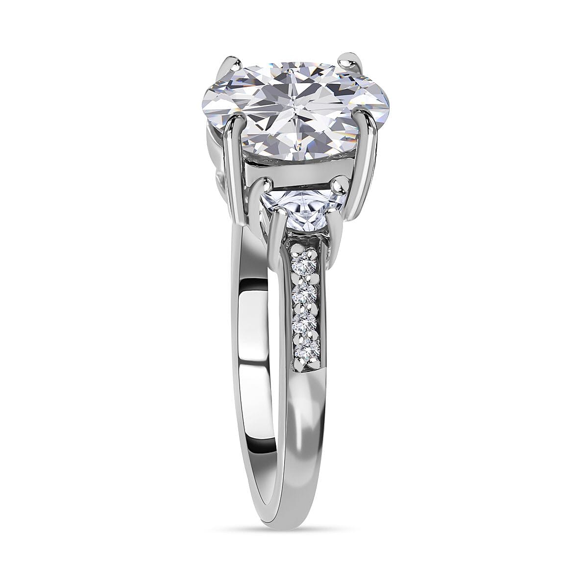 Moissanite Ring in Rhodium Overlay Sterling Silver 2.60 Ct. Metal Wt - 4.00 Gms. 7436969 8