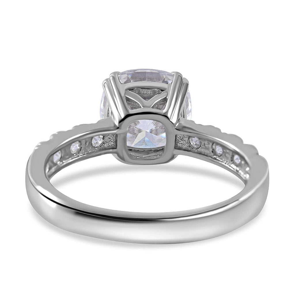 Moissanite Ring in Rhodium Overlay Sterling Silver 2.790 Ct