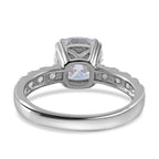 Moissanite Ring in Rhodium Overlay Sterling Silver 2.790 Ct
