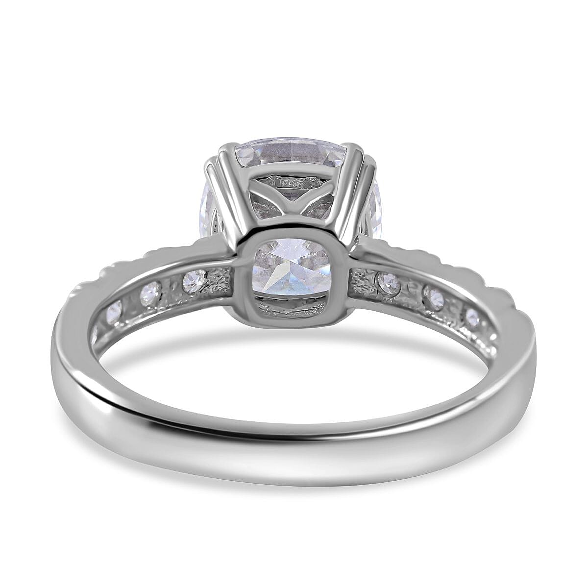 Moissanite Ring in Rhodium Overlay Sterling Silver 2.790 Ct 7361767 9