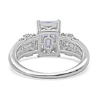 Moissanite Ring in Rhodium Overlay Sterling Silver 2.90 Ct.