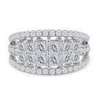 Moissanite Ring in Rhodium Overlay Sterling Silver 2.95 Ct.
