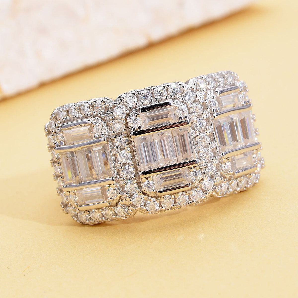 Moissanite Ring in Rhodium Overlay Sterling Silver 2.97 Ct. 7080411 4