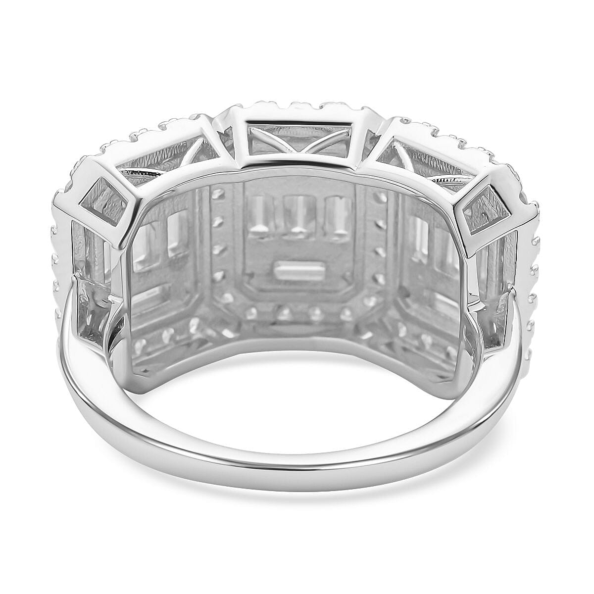 Moissanite Ring in Rhodium Overlay Sterling Silver 2.97 Ct. 7080411 10
